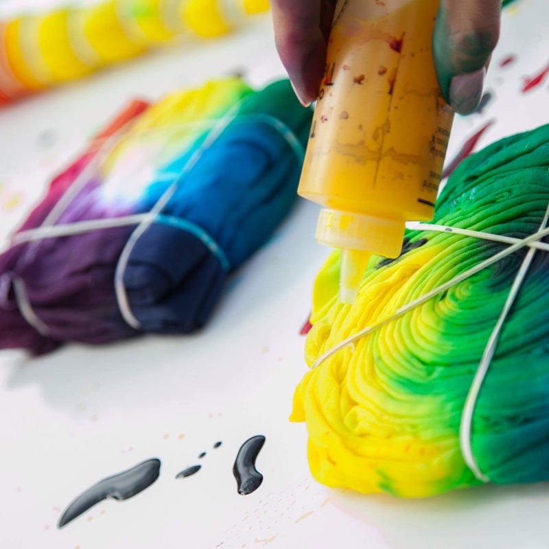 Tulip One-Step Tie-Dye Kit Party for 5, Large Party Activity, Arts & Crafts Gift, Vibrant Colors, Permanent Fabric Dye, Easy Clean-up, 8 Fun Techniques Included, 15 Prefilled Full Size Bottles - Image 5